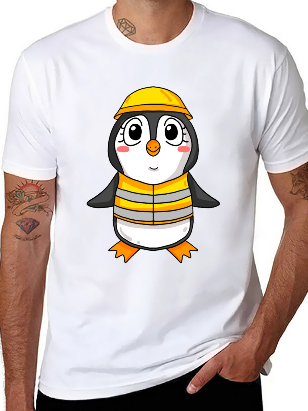 Penguin Construction Worker T-Shirt