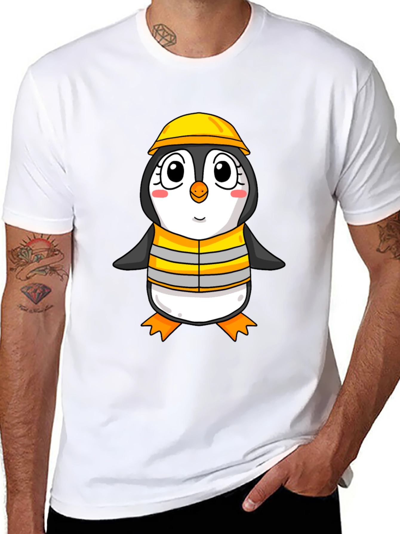 Penguin Construction Worker T-Shirt