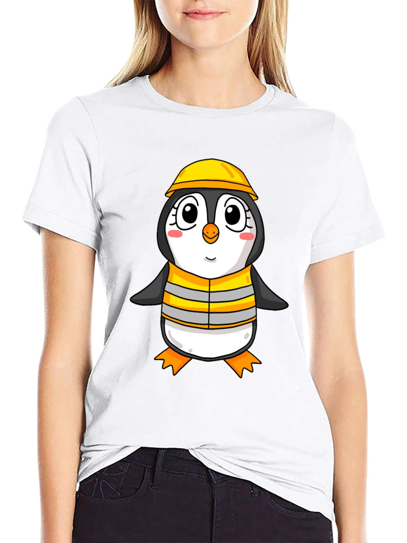 Penguin Construction Worker T-Shirt