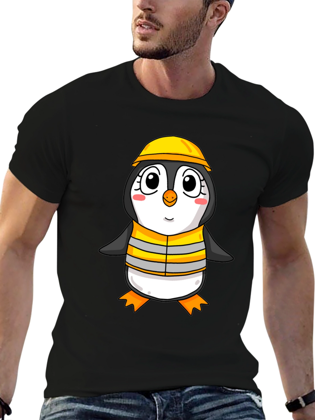 Penguin Construction Worker T-Shirt