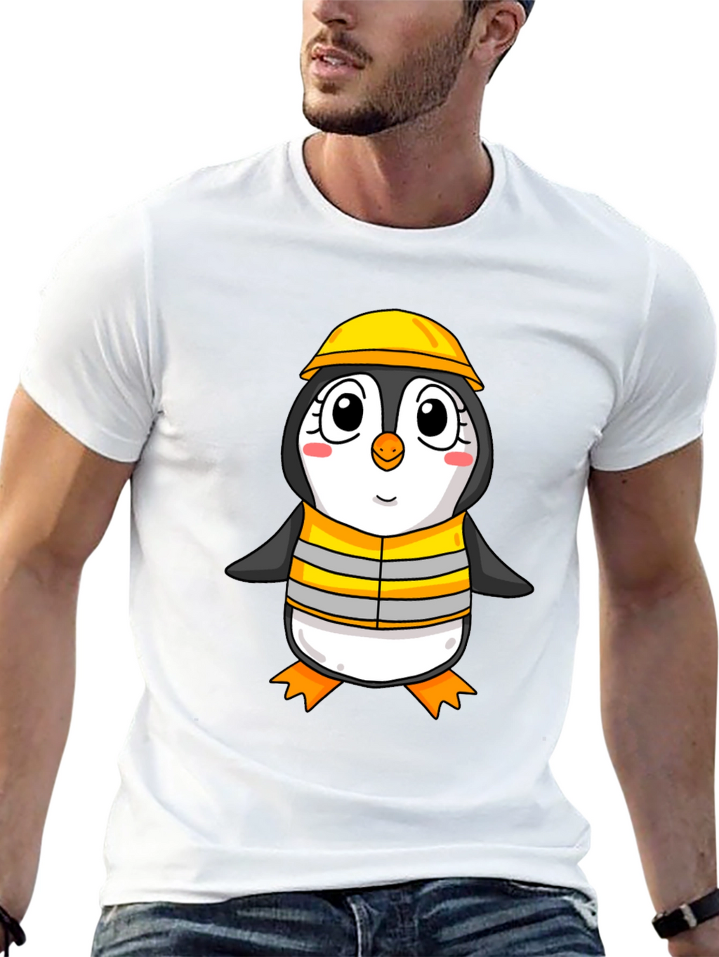 Penguin Construction Worker T-Shirt