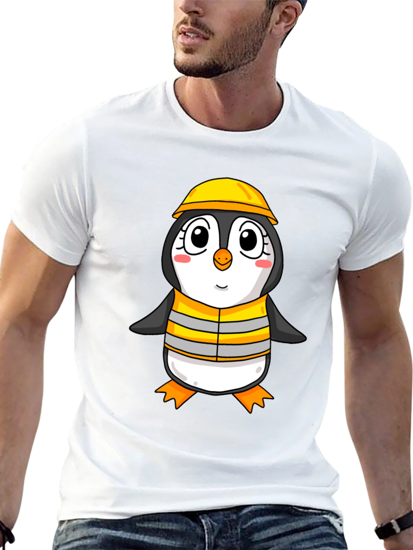 Penguin Construction Worker T-Shirt