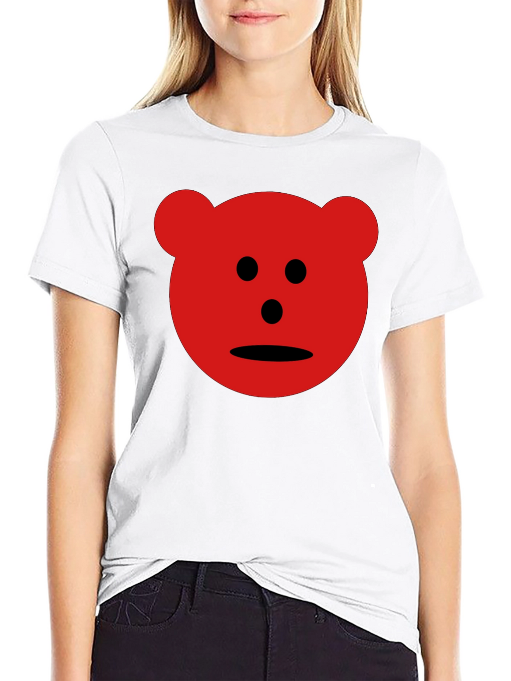 Red Bear Graphic Black T-Shirt