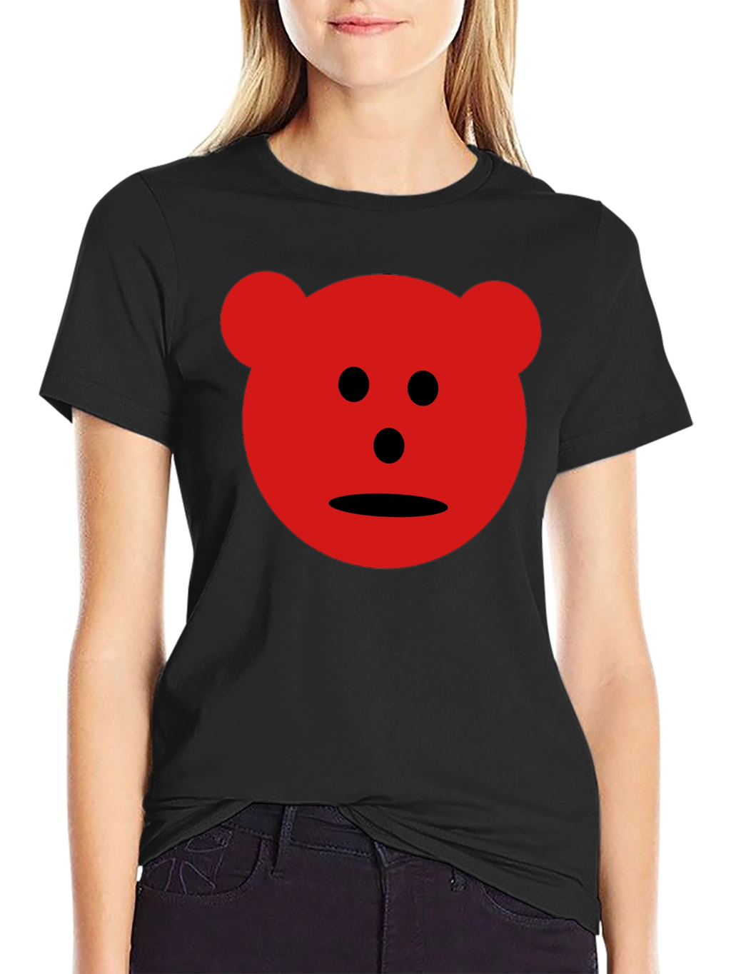 Red Bear Graphic Black T-Shirt
