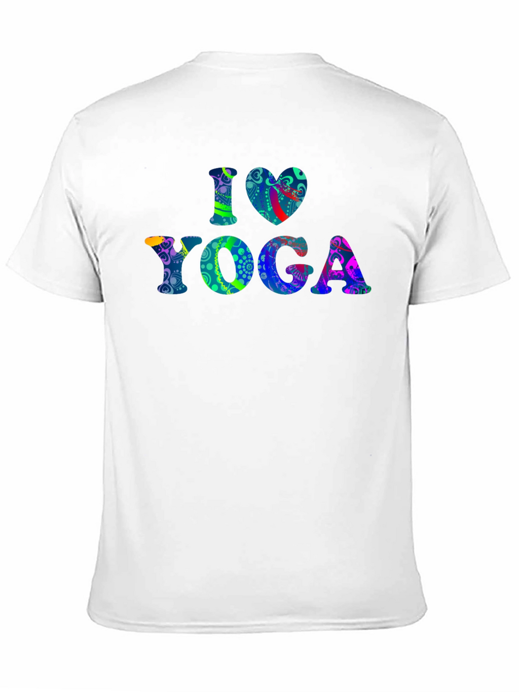 I Love Yoga Graphic Print Black T-Shirt