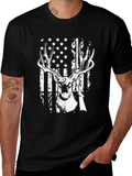 American Flag Deer Hunting T-Shirt