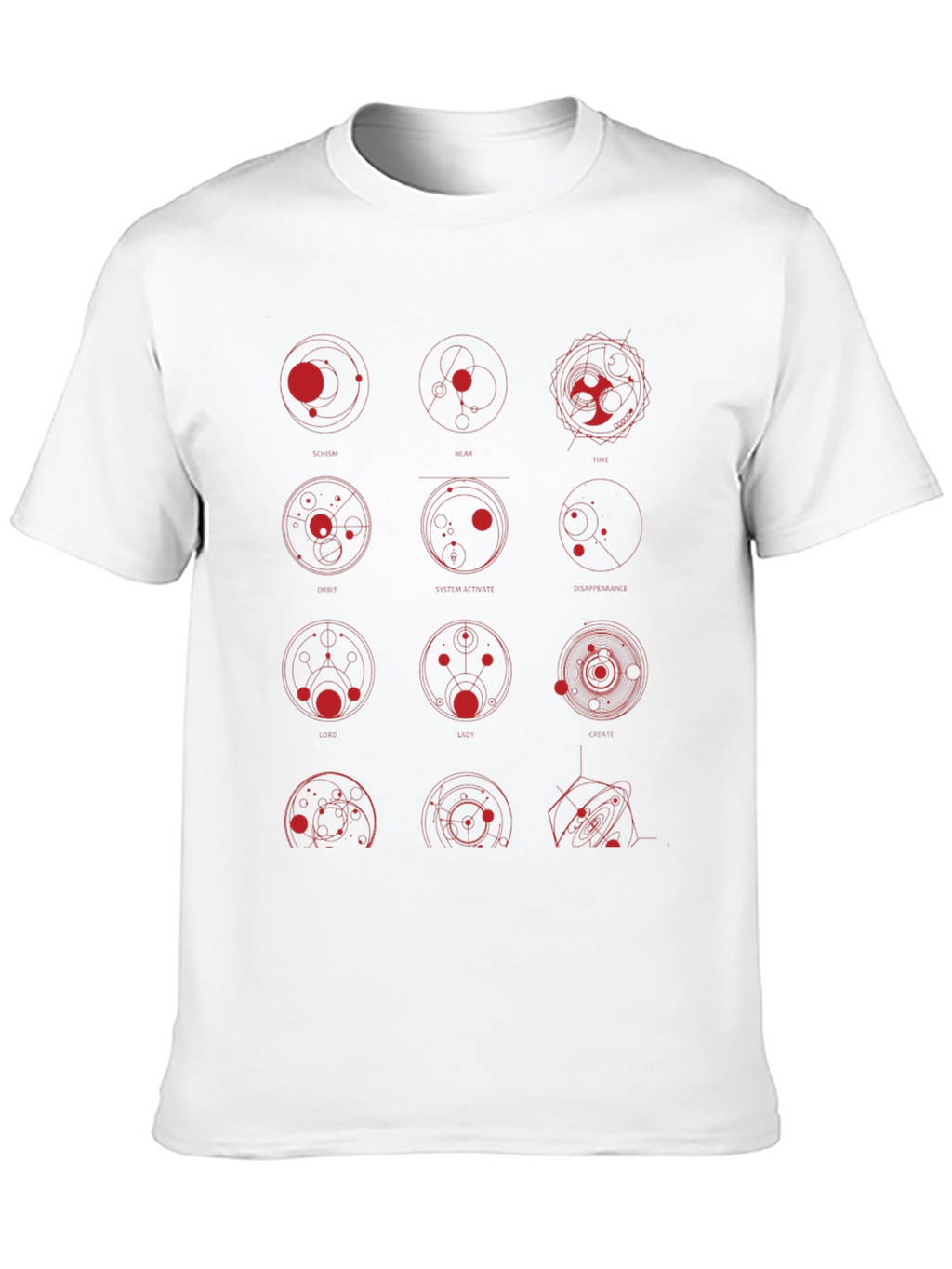 Geometric Circle Print Black Graphic Tee