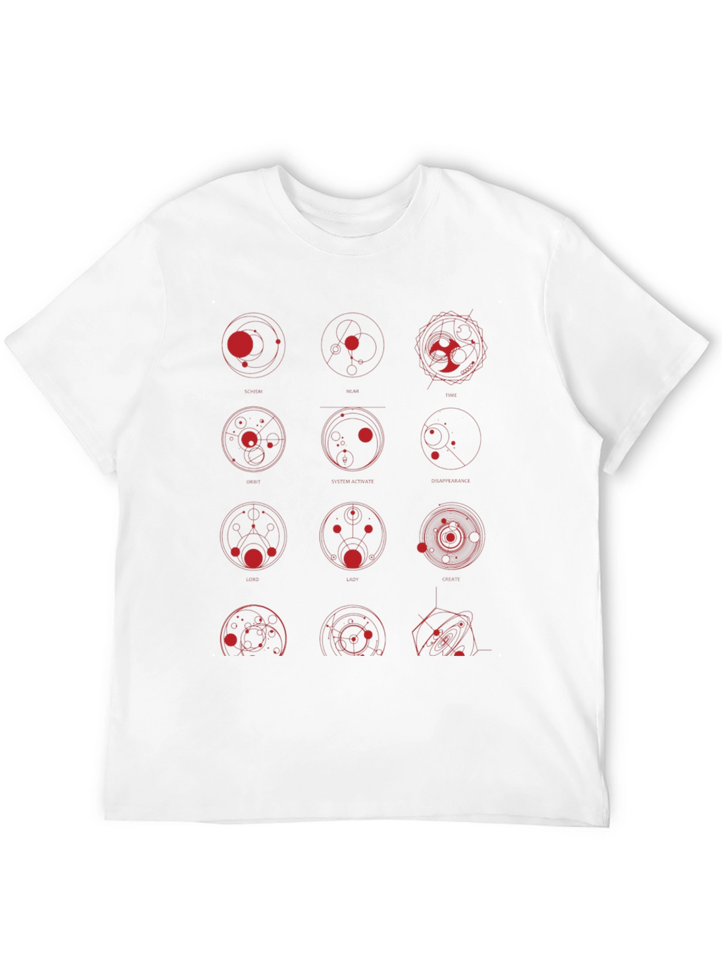 Geometric Circle Print Black Graphic Tee