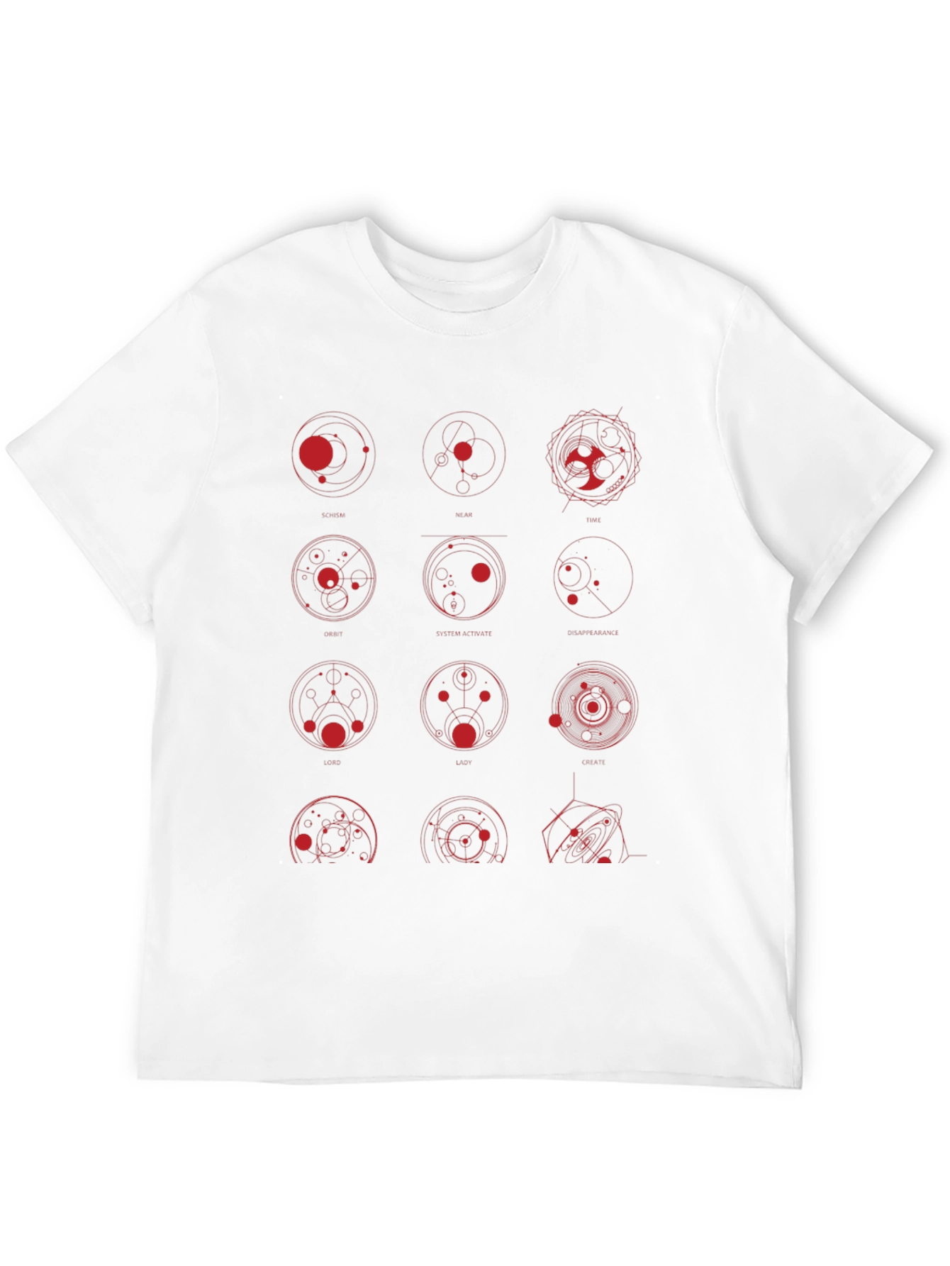 Geometric Circle Print Black Graphic Tee