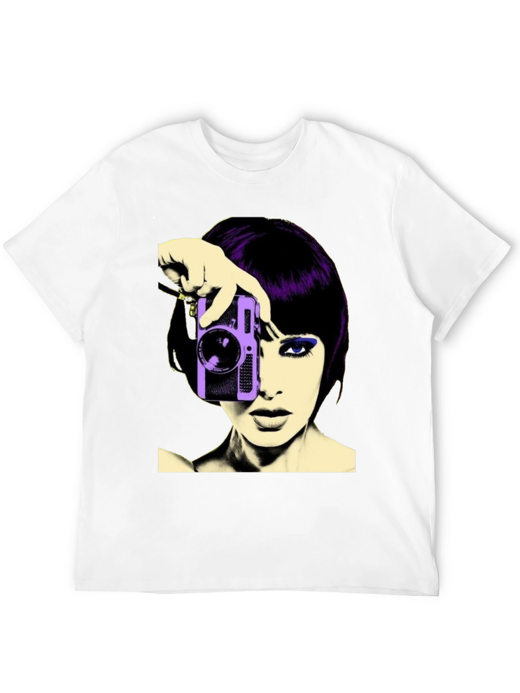 Retro Woman Camera T-Shirt - Black
