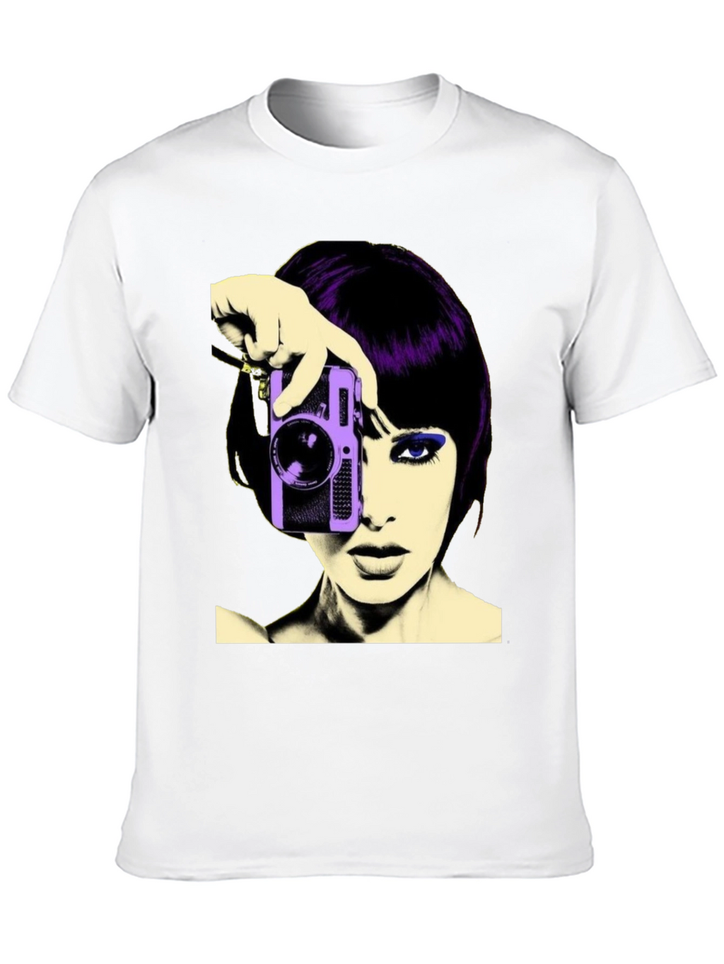 Retro Woman Camera T-Shirt - Black