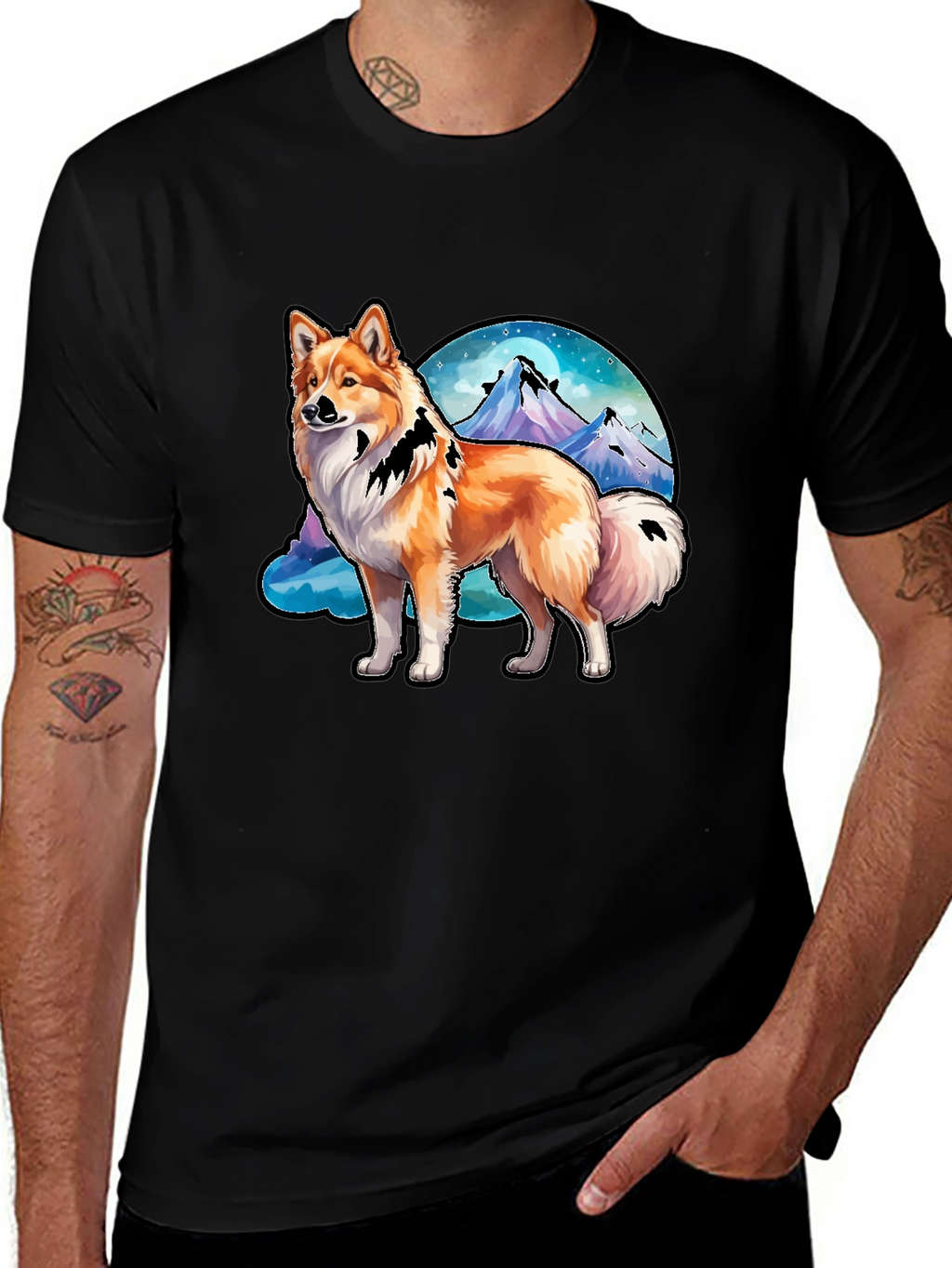 Dog & Mountain Graphic Tee - Nature Lovers Shirt