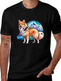 Dog & Mountain Graphic Tee - Nature Lovers Shirt