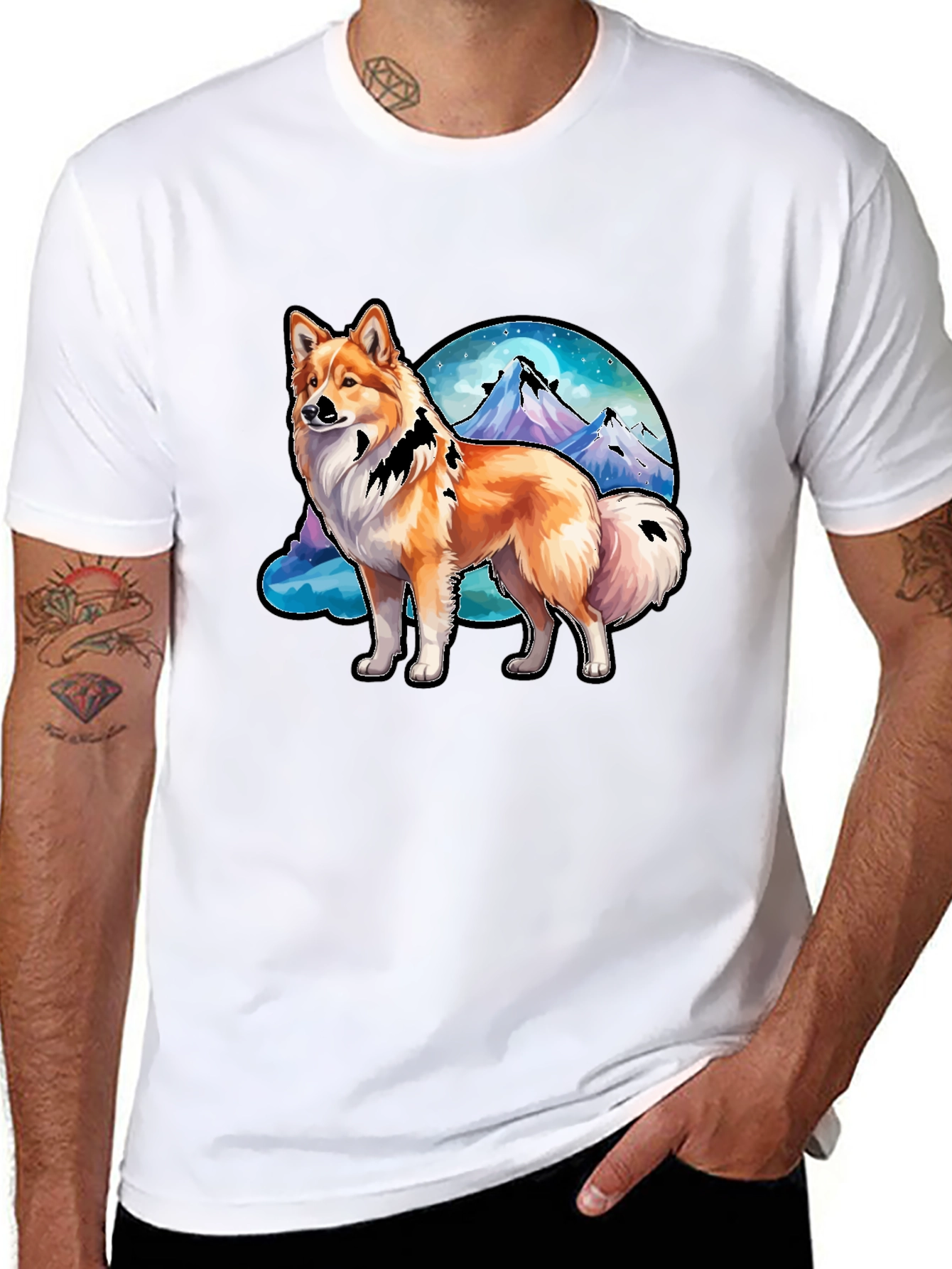 Dog & Mountain Graphic Tee - Nature Lovers Shirt