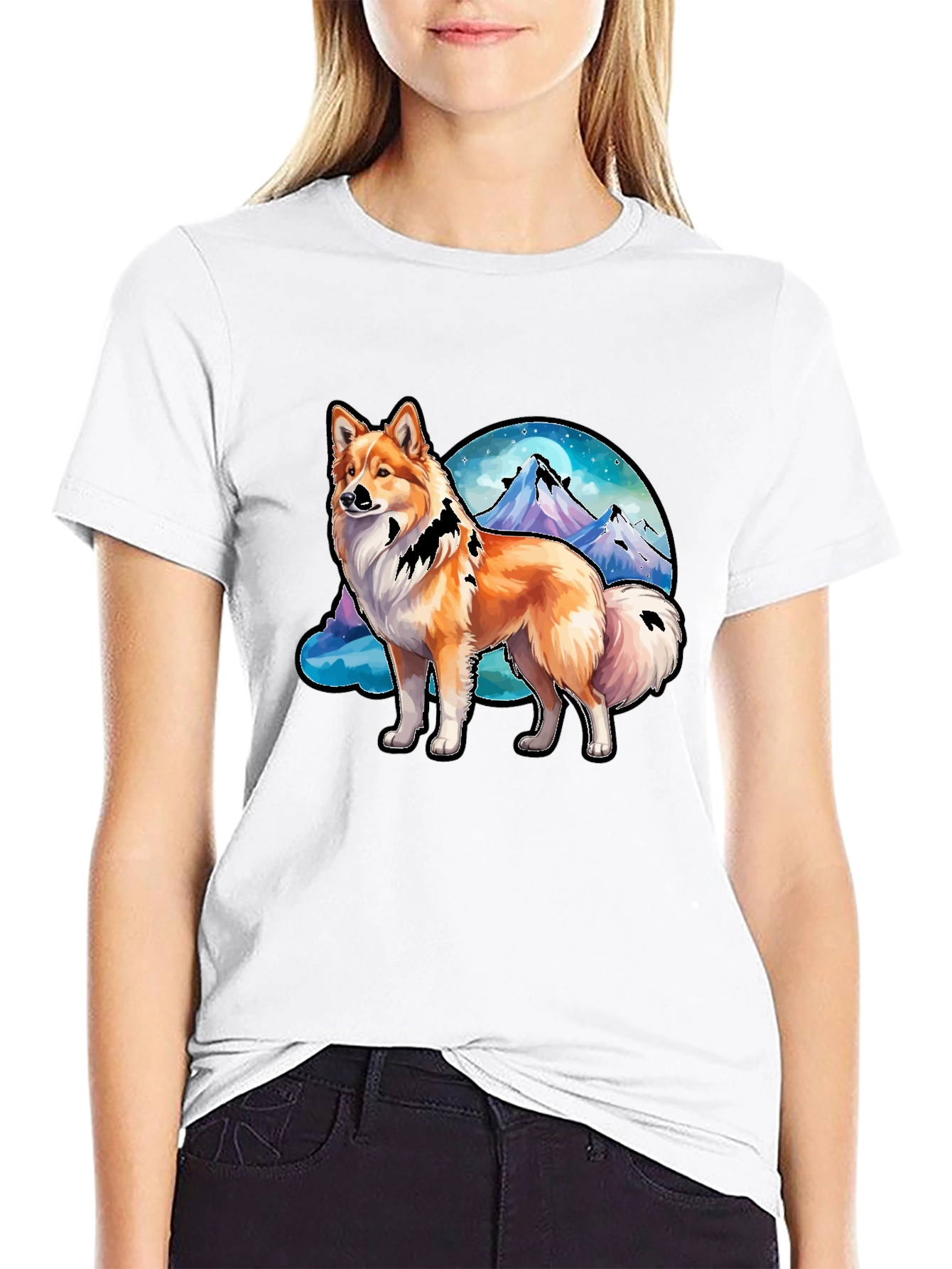 Dog & Mountain Graphic Tee - Nature Lovers Shirt