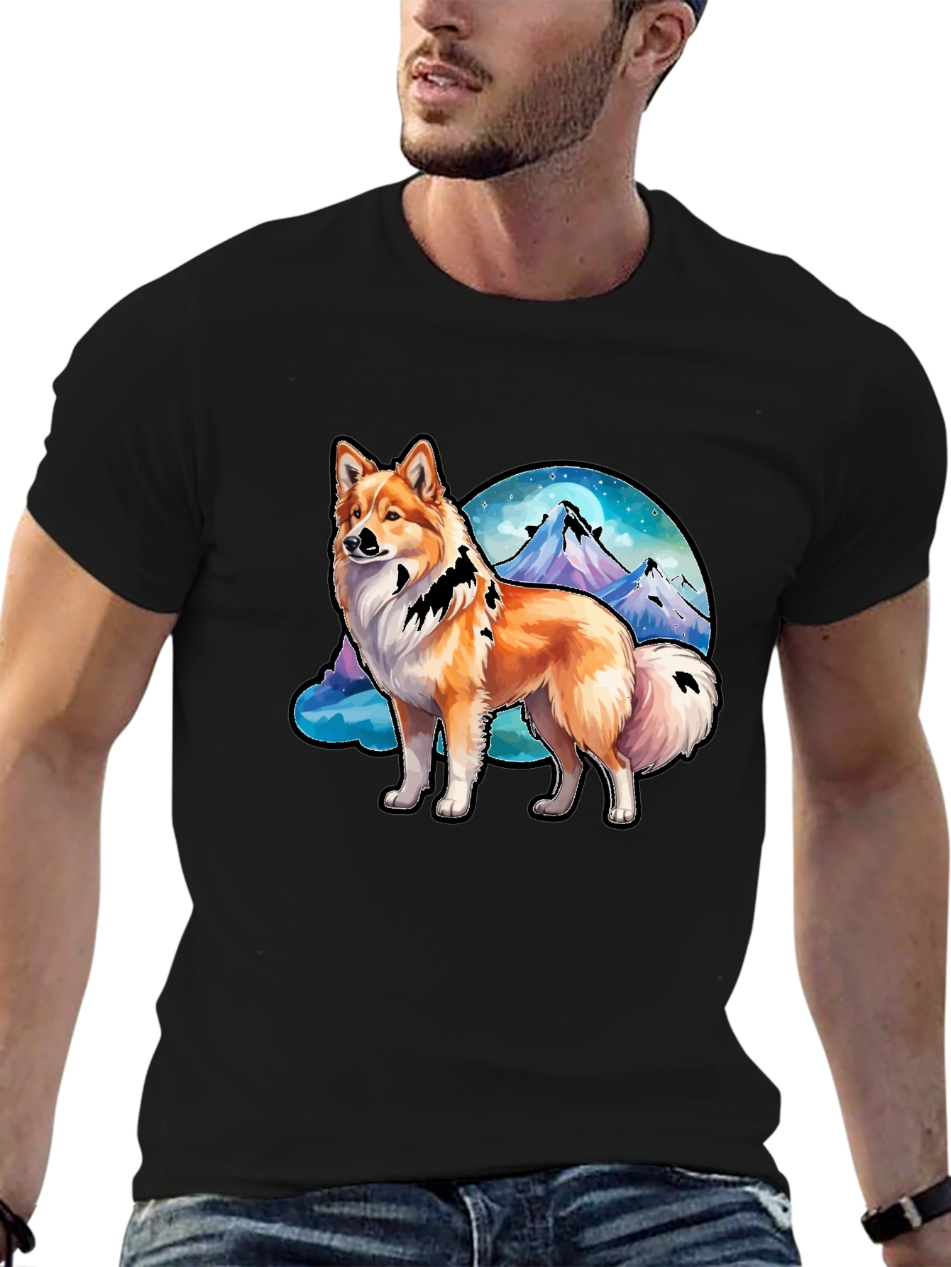 Dog & Mountain Graphic Tee - Nature Lovers Shirt