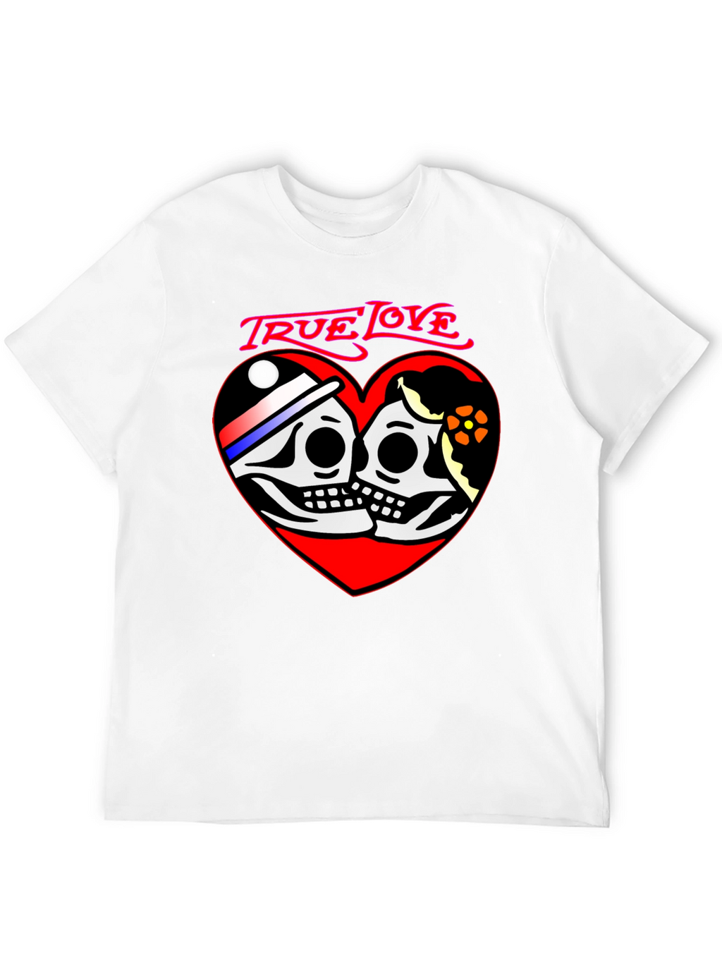 True Love Skeleton Heart Graphic T-Shirt