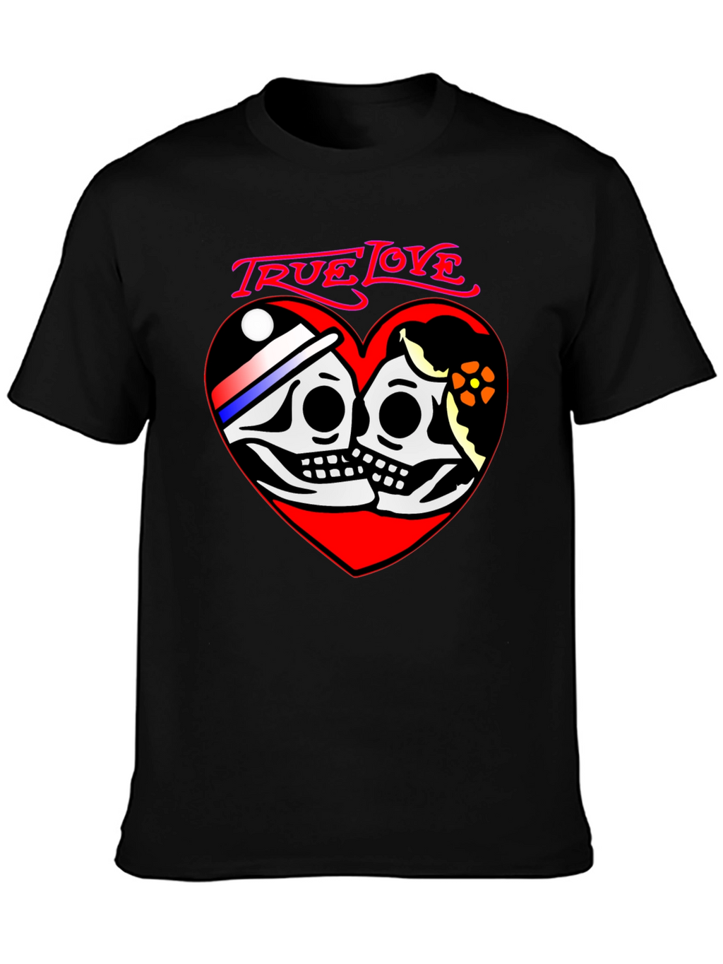True Love Skeleton Heart Graphic T-Shirt