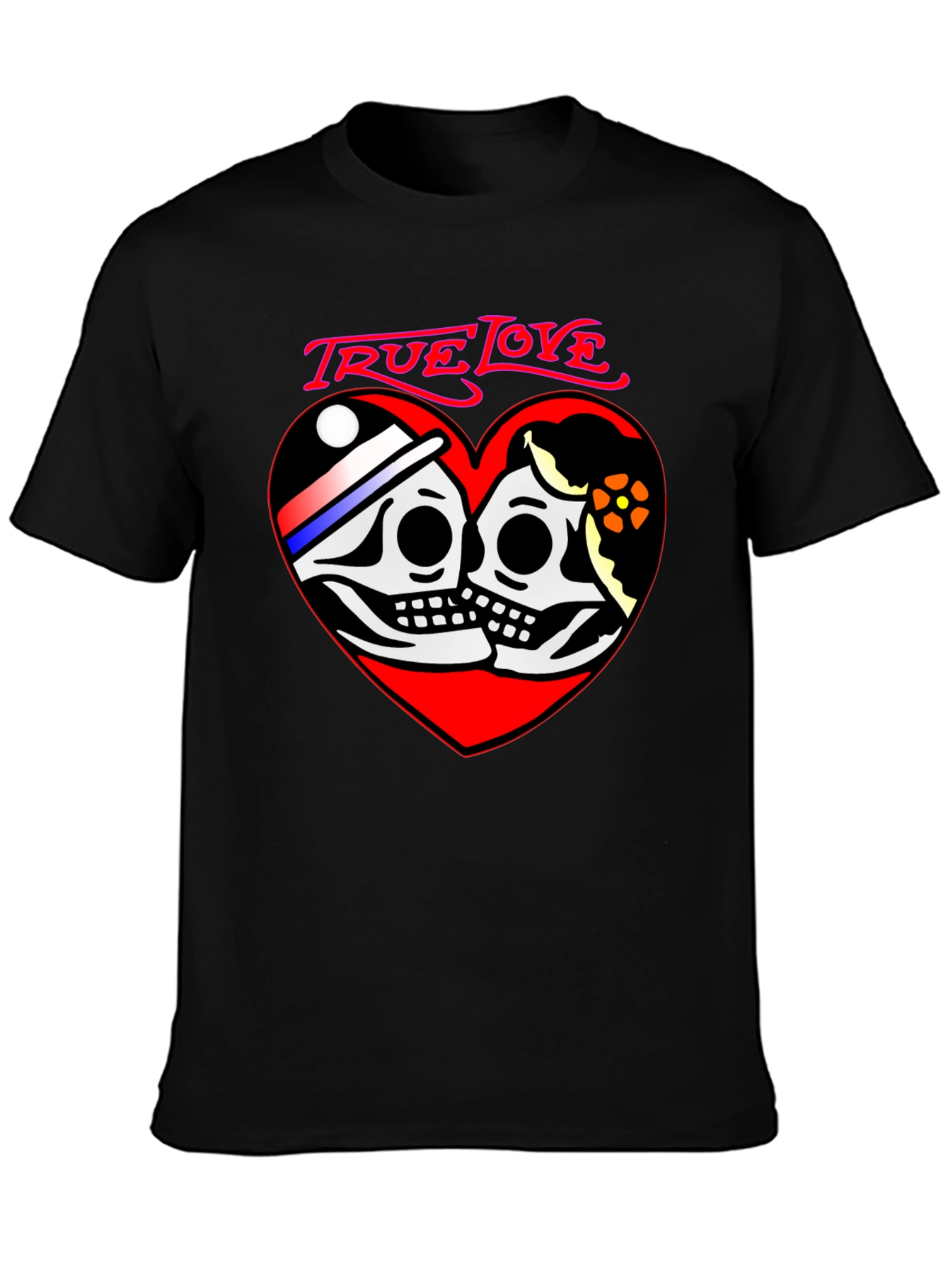 True Love Skeleton Heart Graphic T-Shirt