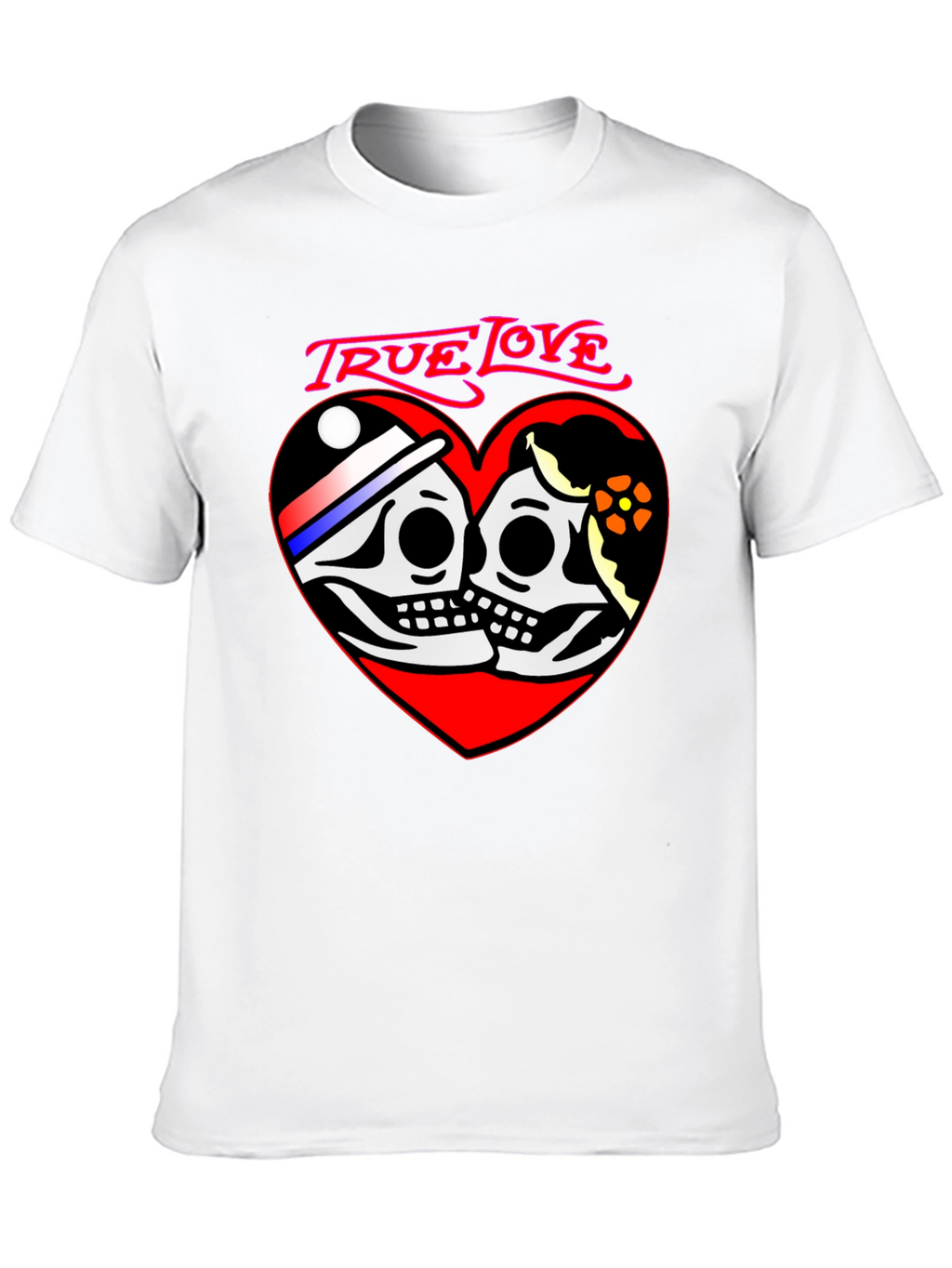 True Love Skeleton Heart Graphic T-Shirt