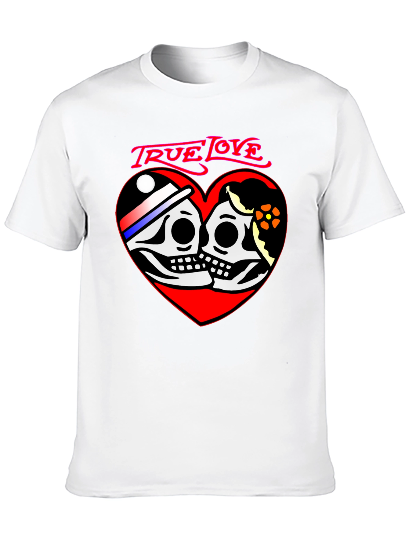True Love Skeleton Heart Graphic T-Shirt