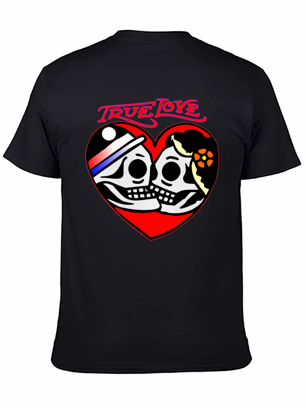 True Love Skeleton Heart Graphic T-Shirt