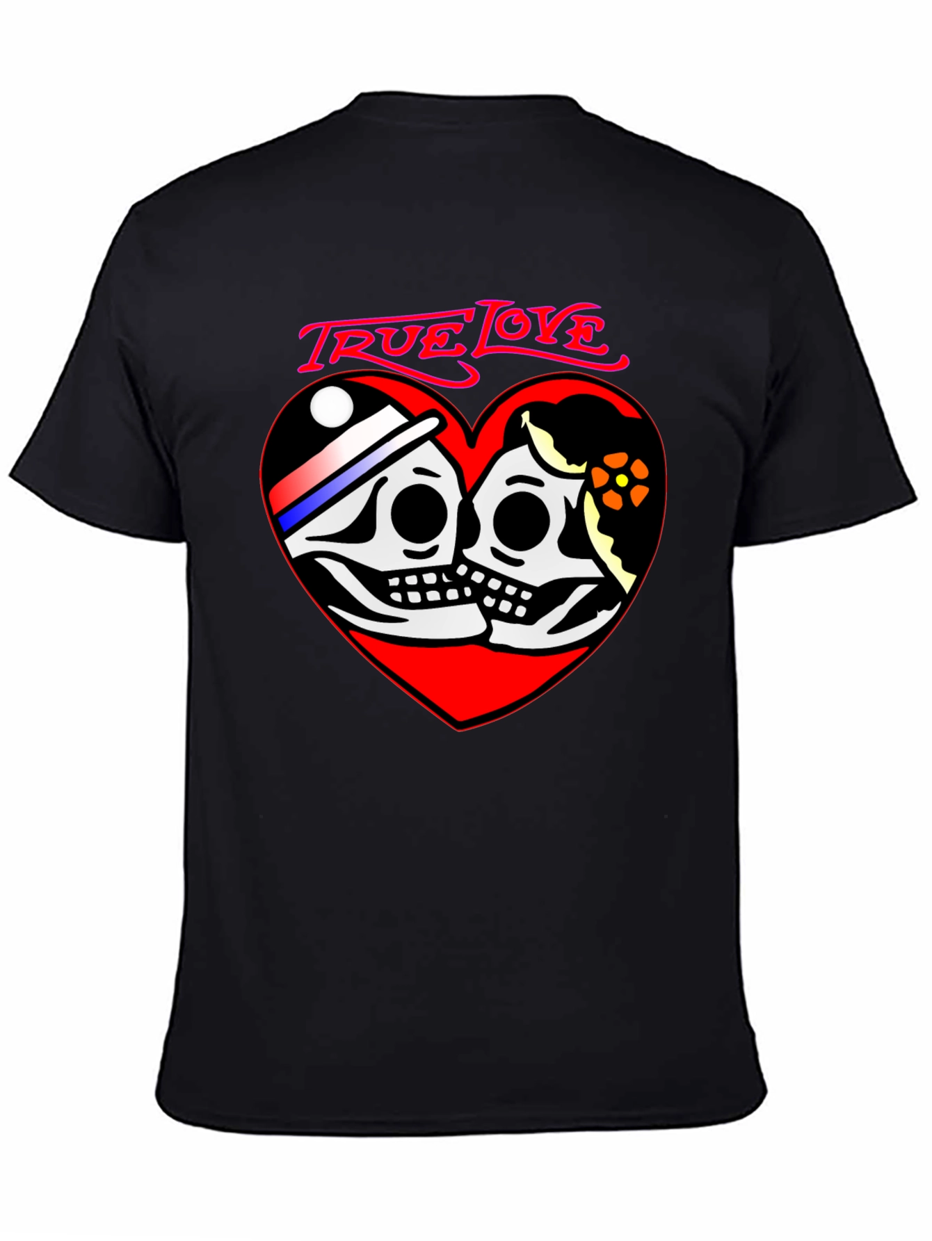 True Love Skeleton Heart Graphic T-Shirt