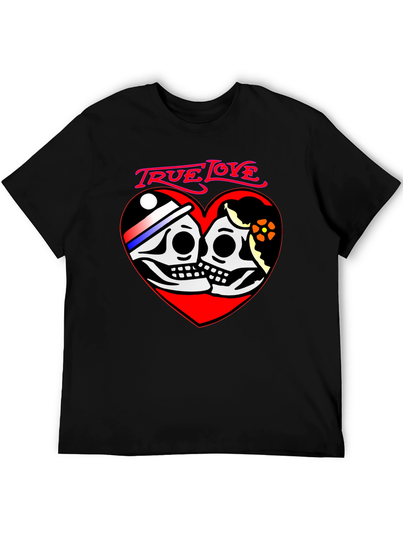 True Love Skeleton Heart Graphic T-Shirt