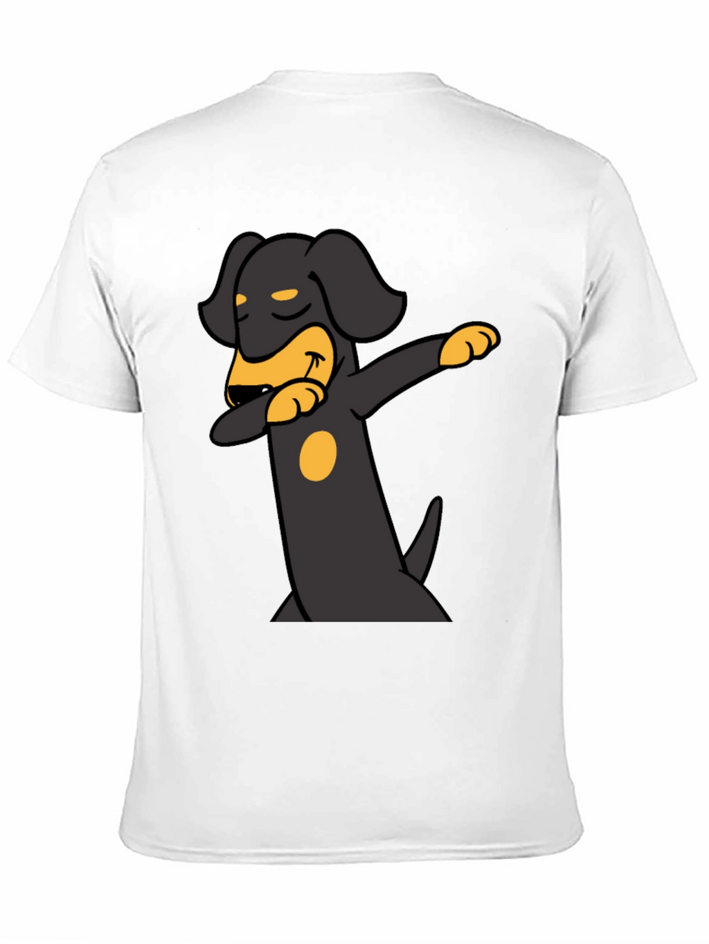 Dachshund Dabbing Graphic Tee - Black Cotton Blend