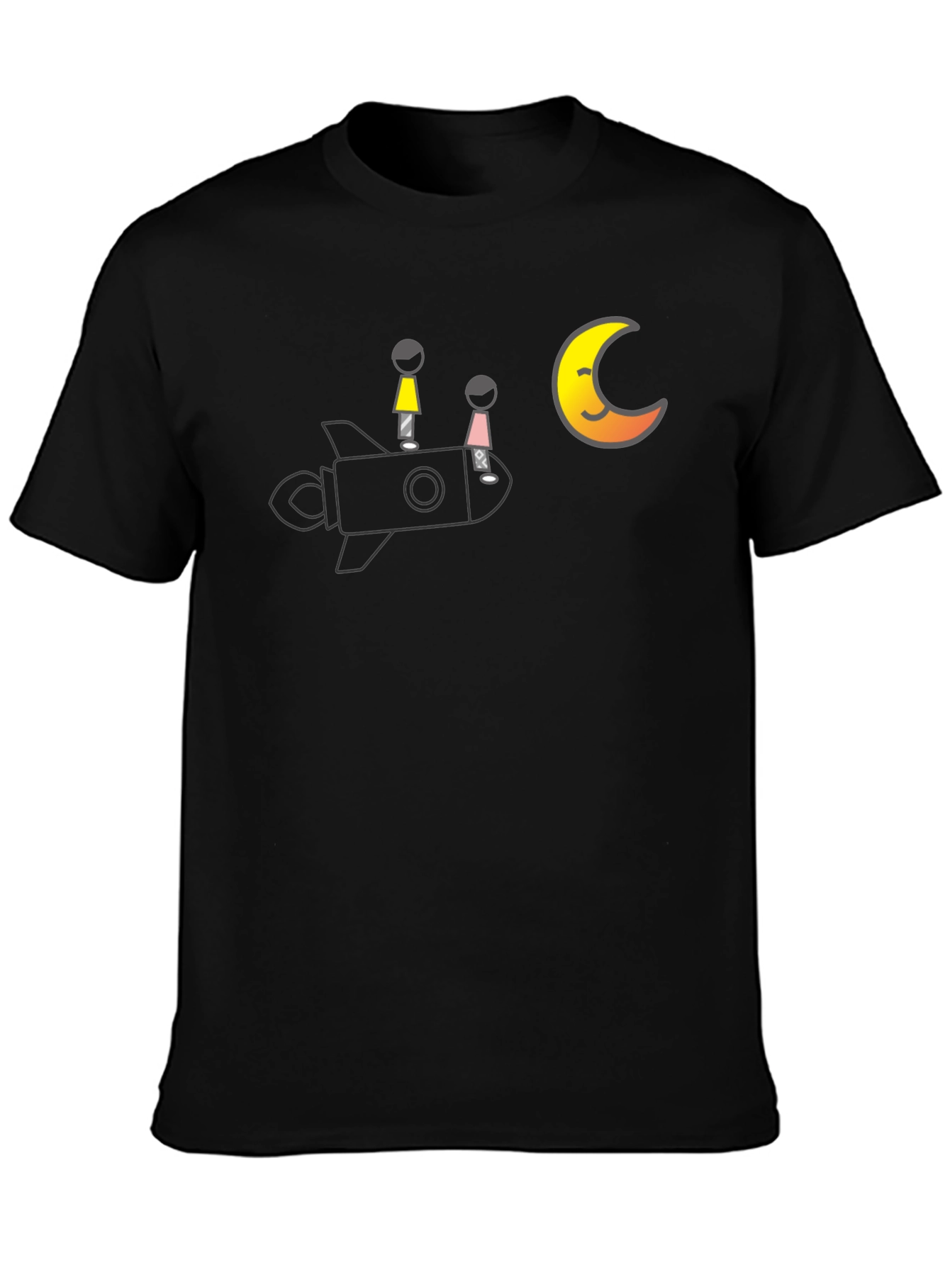 Rocket to the Moon T-Shirt - Black