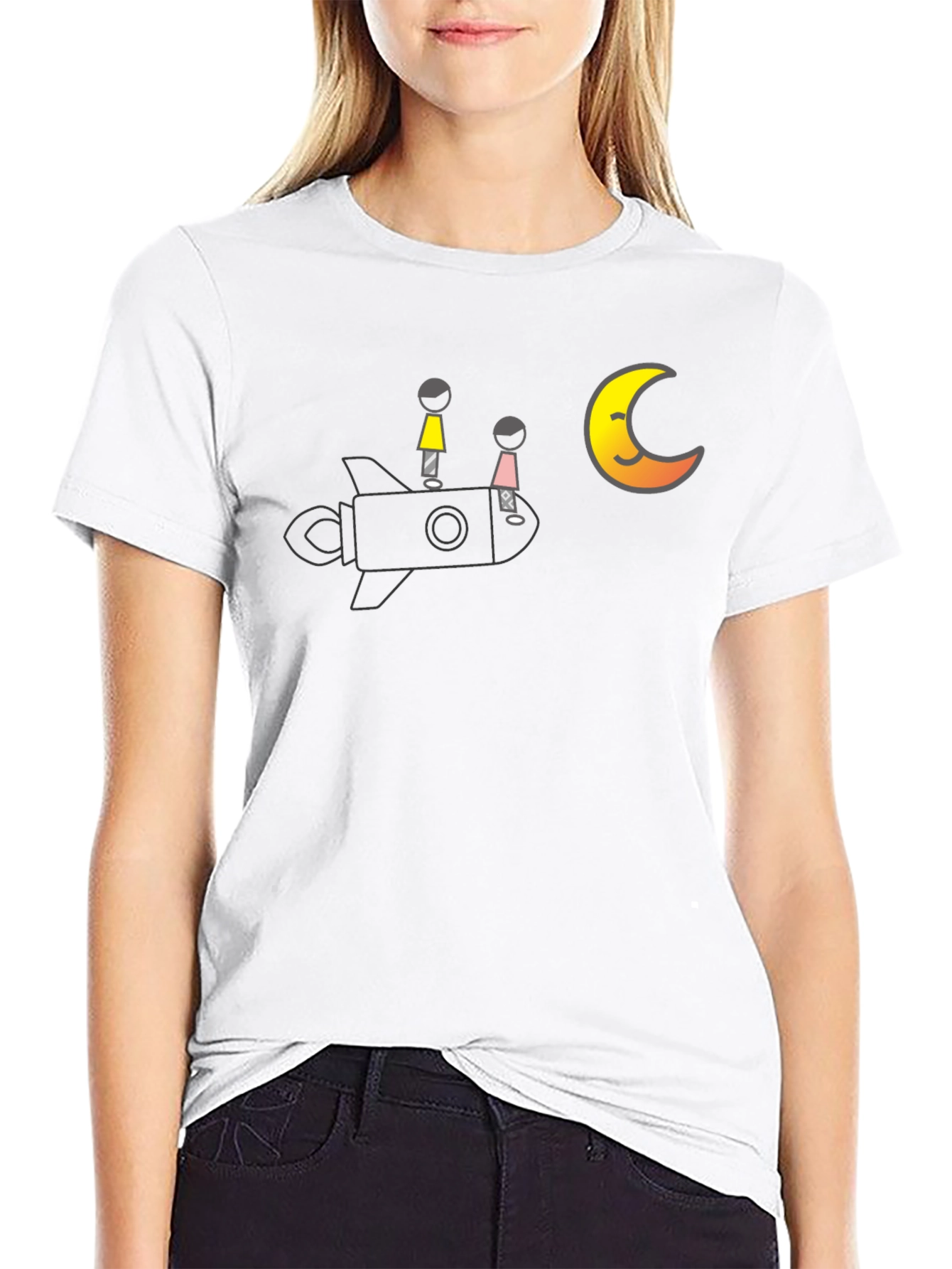 Rocket to the Moon T-Shirt - Black