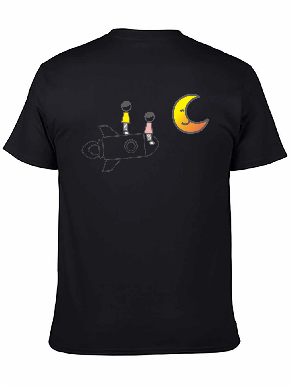 Rocket to the Moon T-Shirt - Black