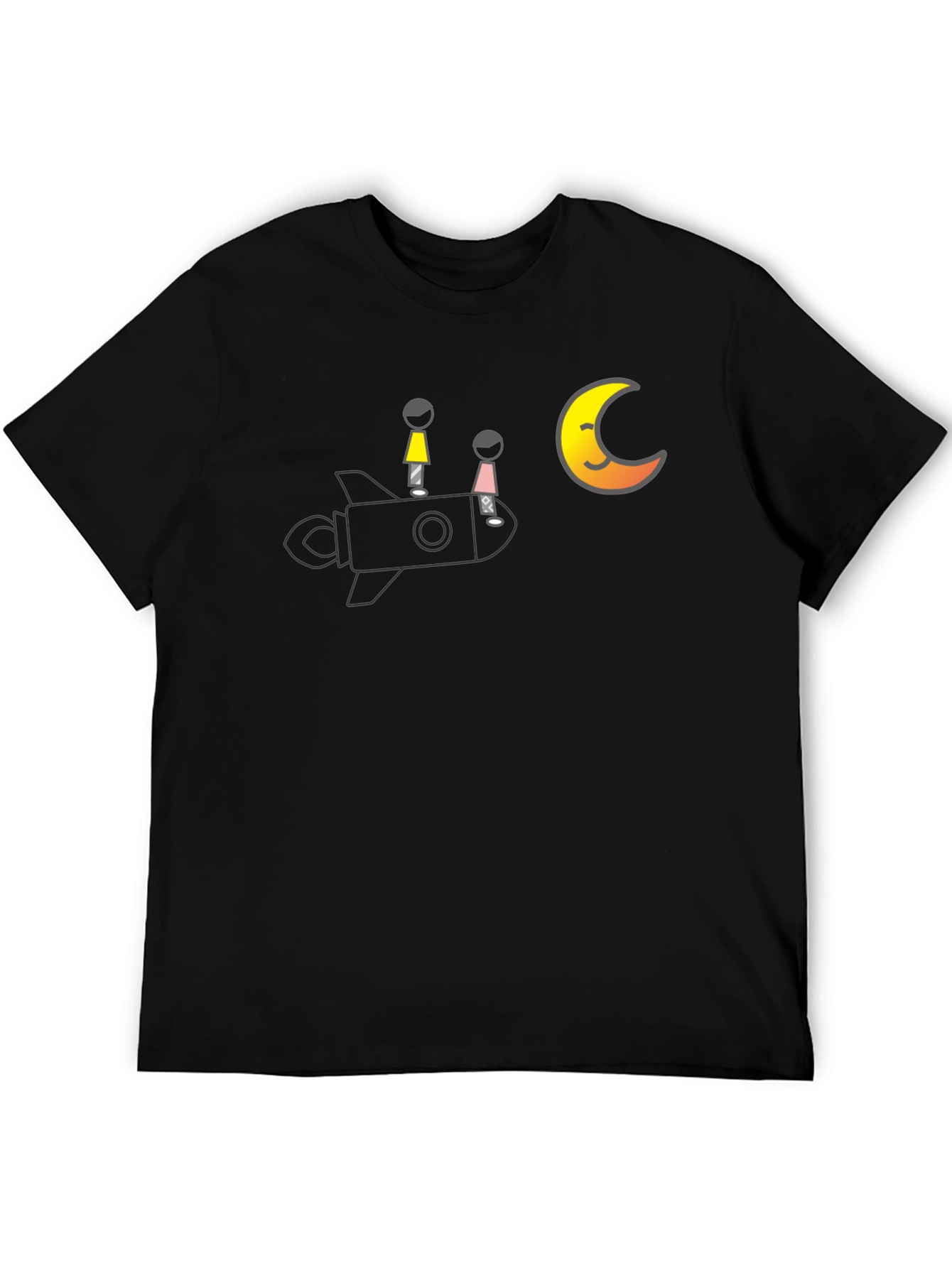 Rocket to the Moon T-Shirt - Black
