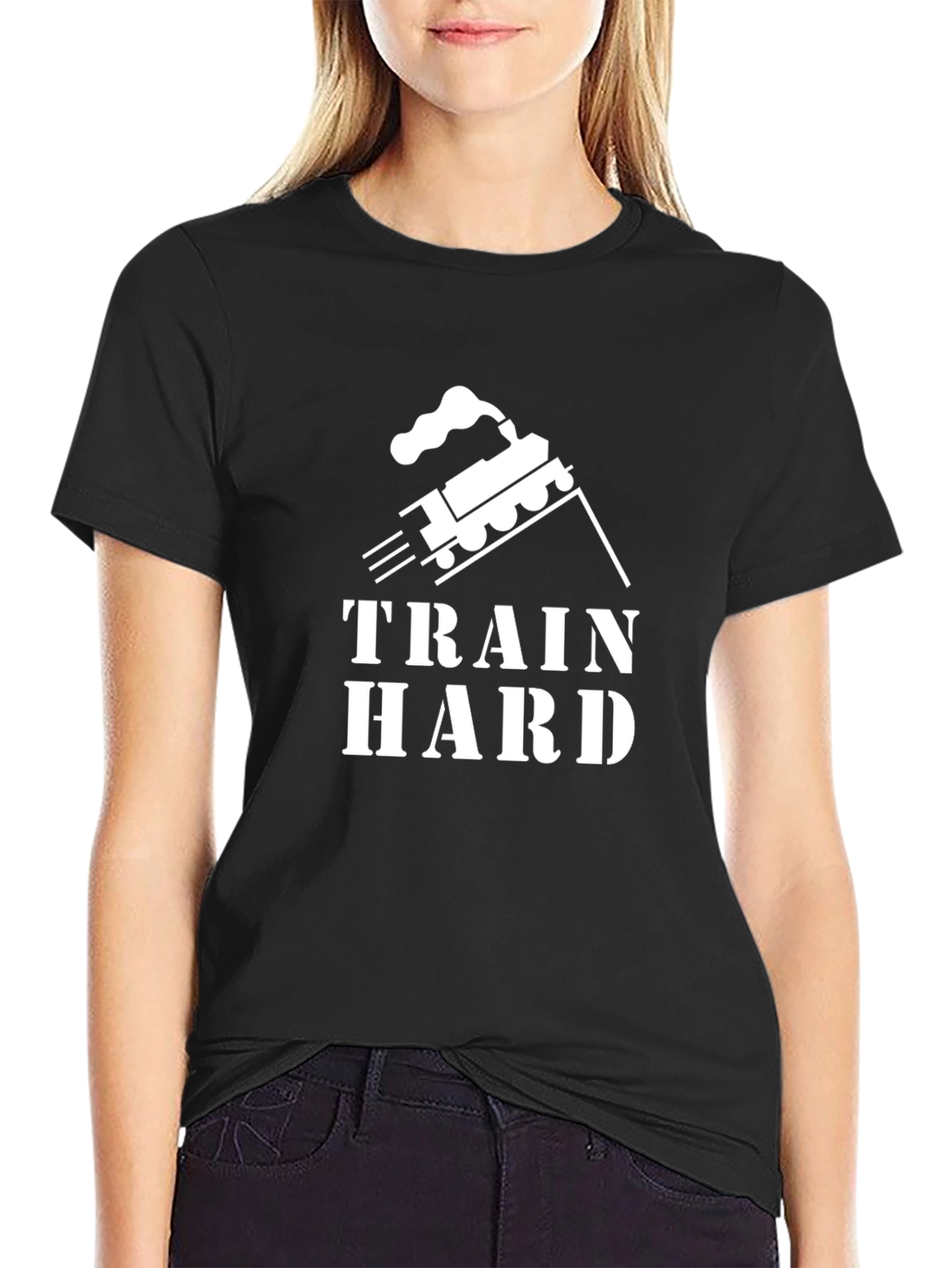 Train Hard Black Graphic T-Shirt