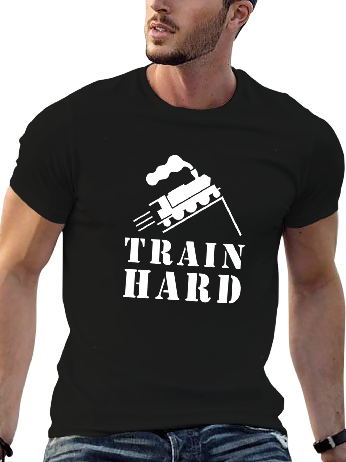 Train Hard Black Graphic T-Shirt