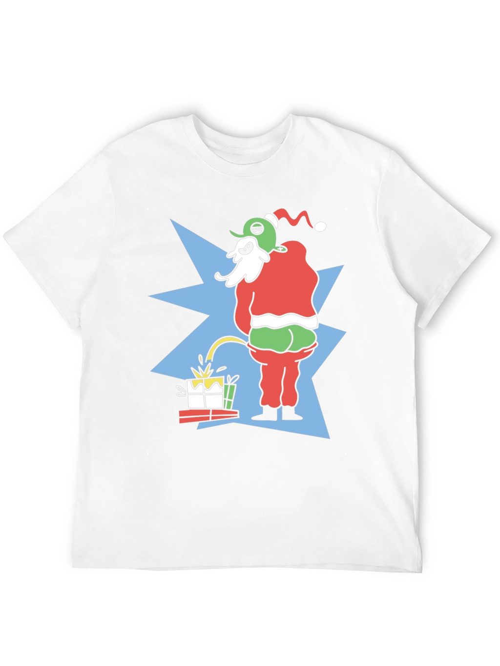 Grinch Peeing on Gifts Graphic T-Shirt Funny Christmas