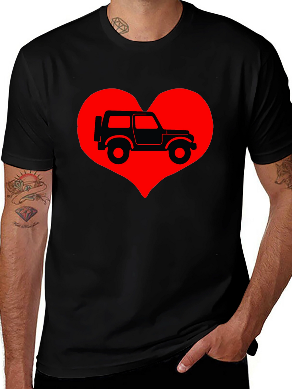 Jeep Heart T-Shirt - Classic Car Lover Tee