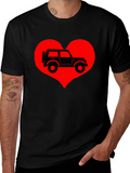Jeep Heart T-Shirt - Classic Car Lover Tee