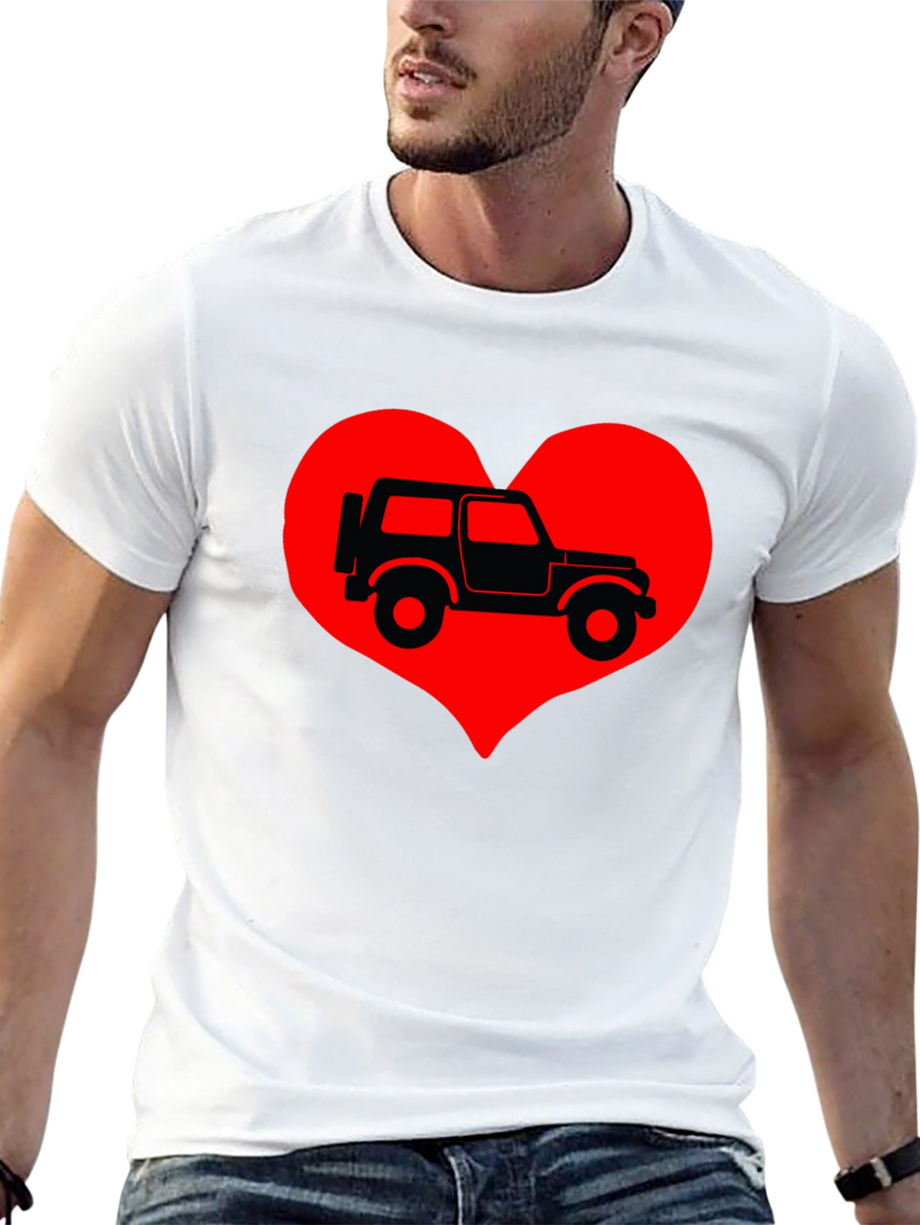 Jeep Heart T-Shirt - Classic Car Lover Tee