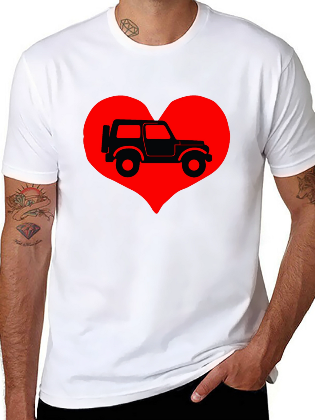 Jeep Heart T-Shirt - Classic Car Lover Tee