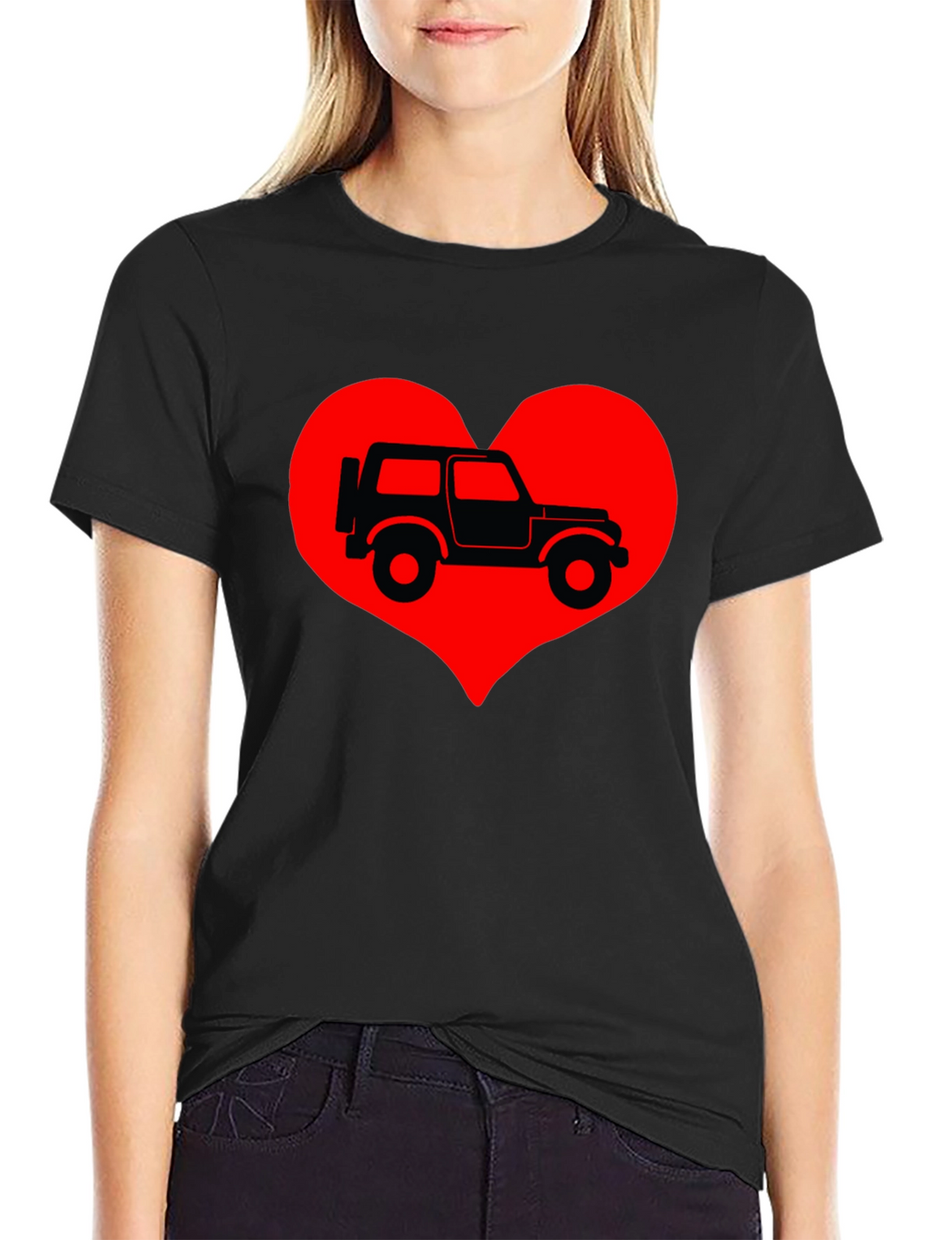 Jeep Heart T-Shirt - Classic Car Lover Tee