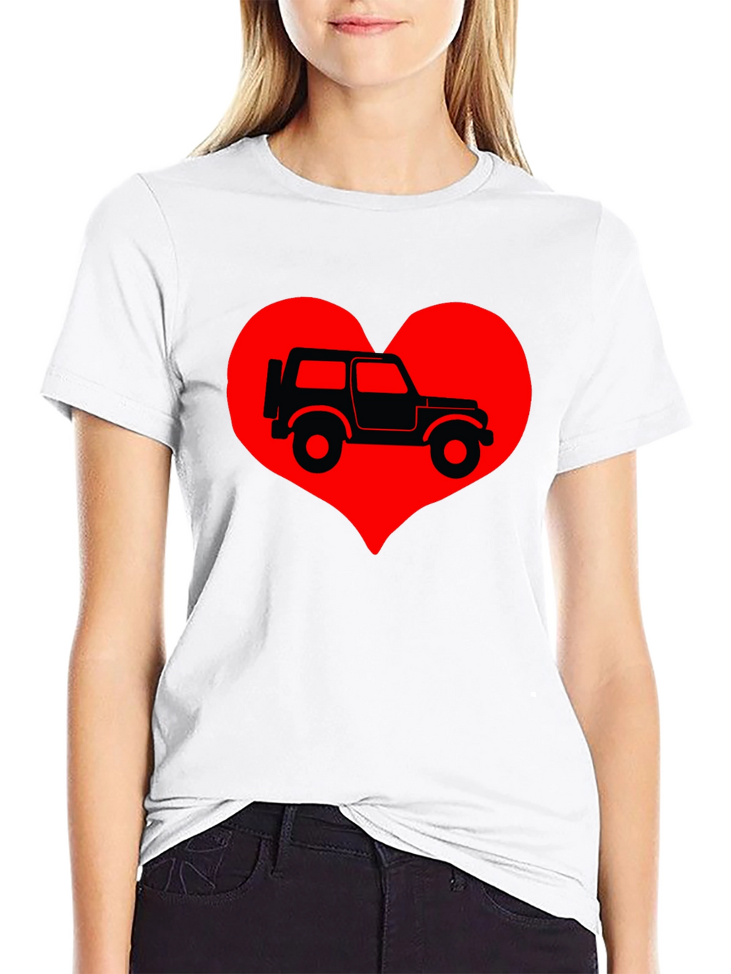 Jeep Heart T-Shirt - Classic Car Lover Tee