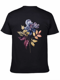 Floral Print Black T-Shirt - Botanical Fashion