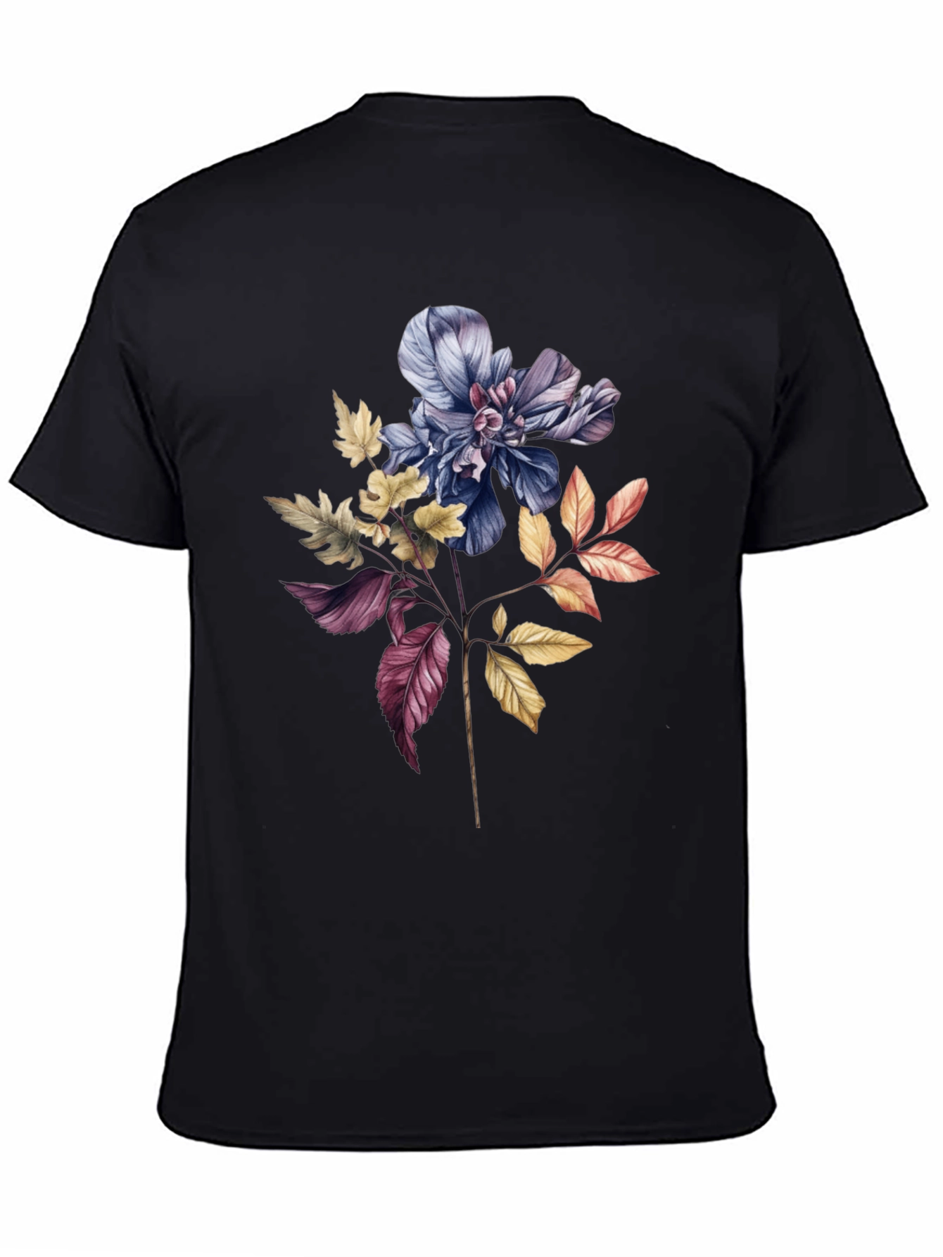 Floral Print Black T-Shirt - Botanical Fashion
