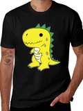 Dino Graphic Tee - Fun & Casual Black T-Shirt