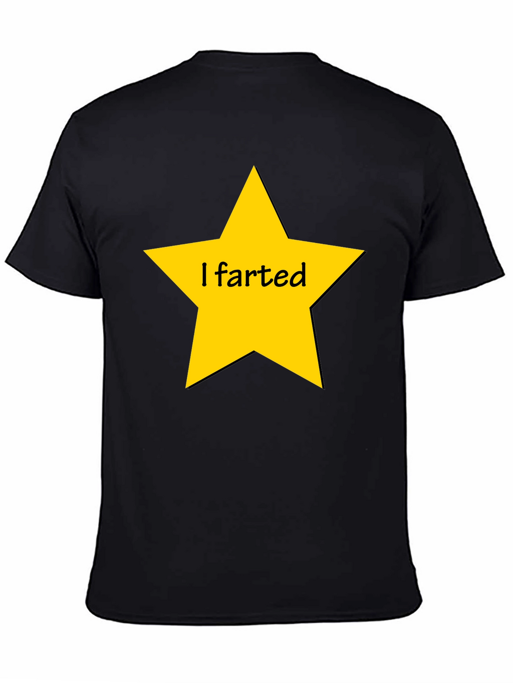 Humorous I Farted Star Graphic Black T-Shirt