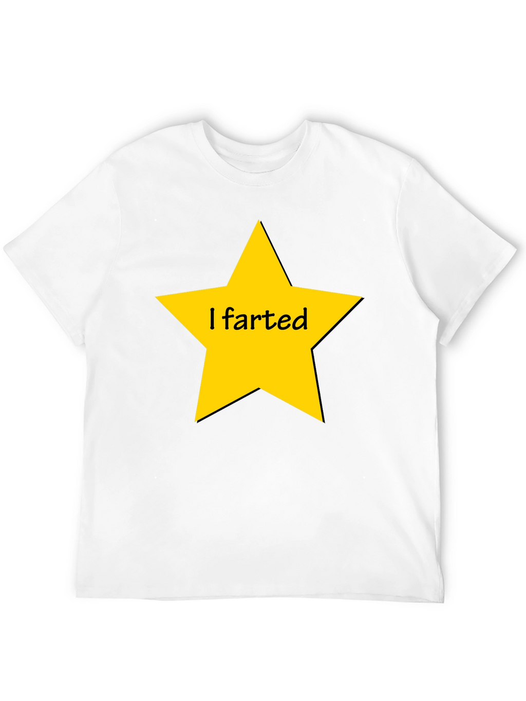 Humorous I Farted Star Graphic Black T-Shirt