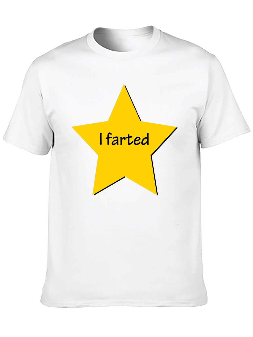 Humorous I Farted Star Graphic Black T-Shirt