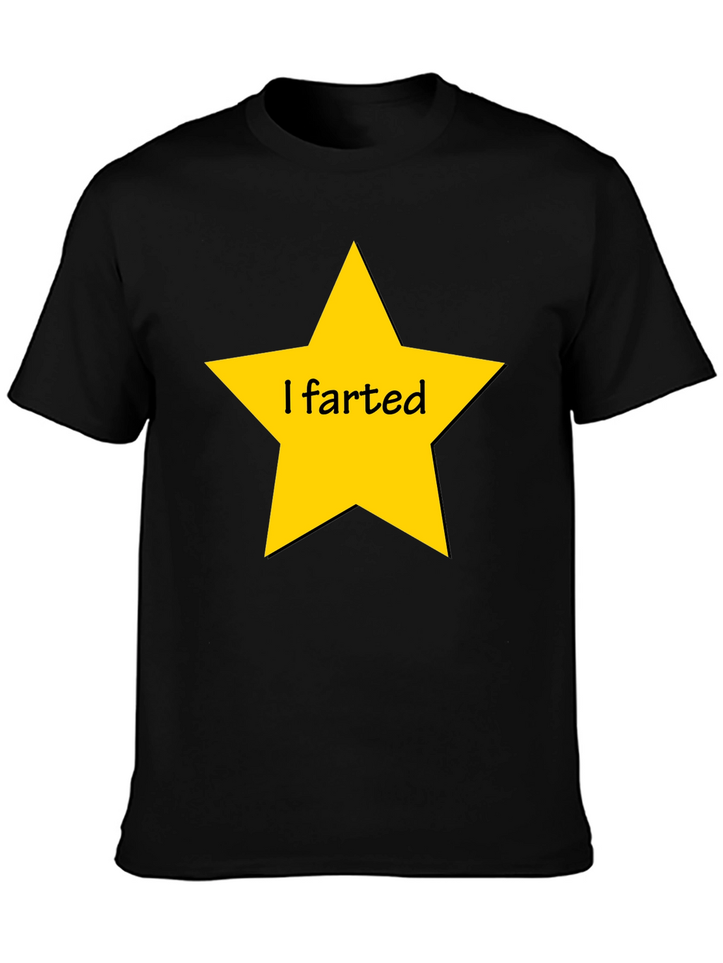 Humorous I Farted Star Graphic Black T-Shirt