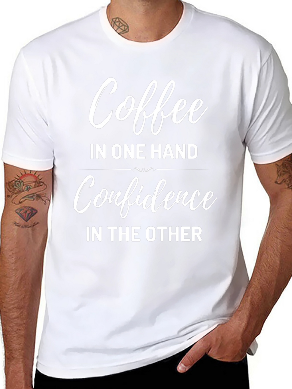 Coffee & Confidence Graphic Tee - Trendy Unisex Shirt